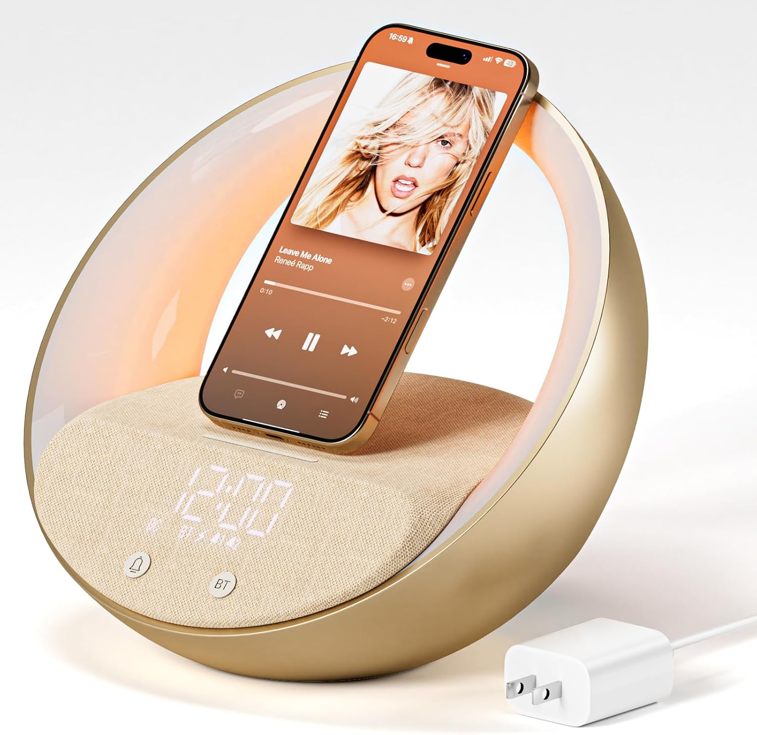 wireless charger speaker night light alarm o'clock 